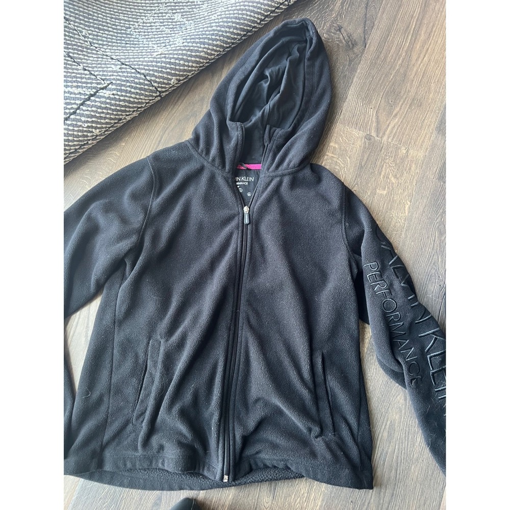 Calvin Klein Performance Full-Zip Fleece Hoodie Jacket Women's Black Medium